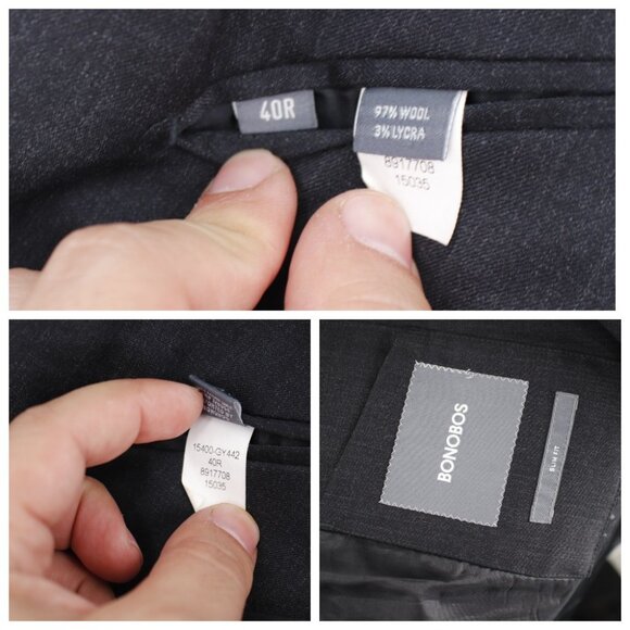 Bonobos Sport Coat Mens 40R Slim Fit Wool Blend Single Breasted Two Button notch - Picture 13 of 16